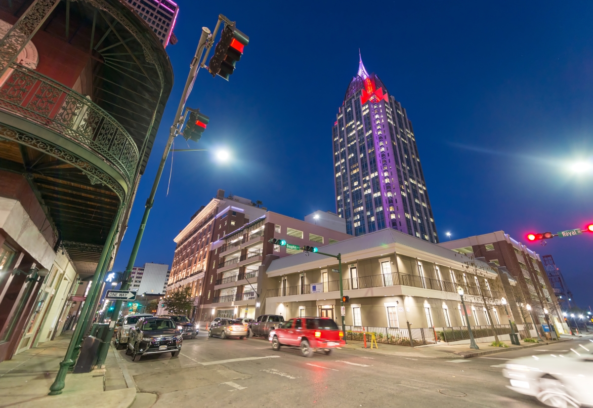 Mobile, Alabama during an Evening Blue Hour.