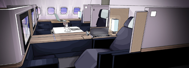 view of first class on an aeroplane