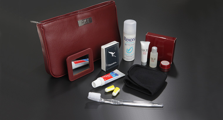 Qantas International First amenities