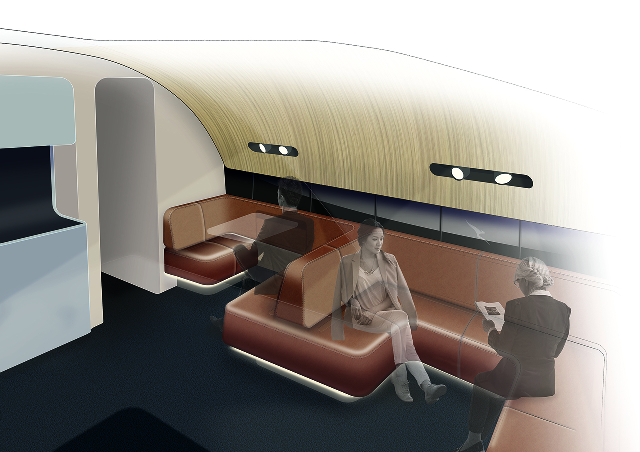 Qantas A380 Upper Deck Lounge