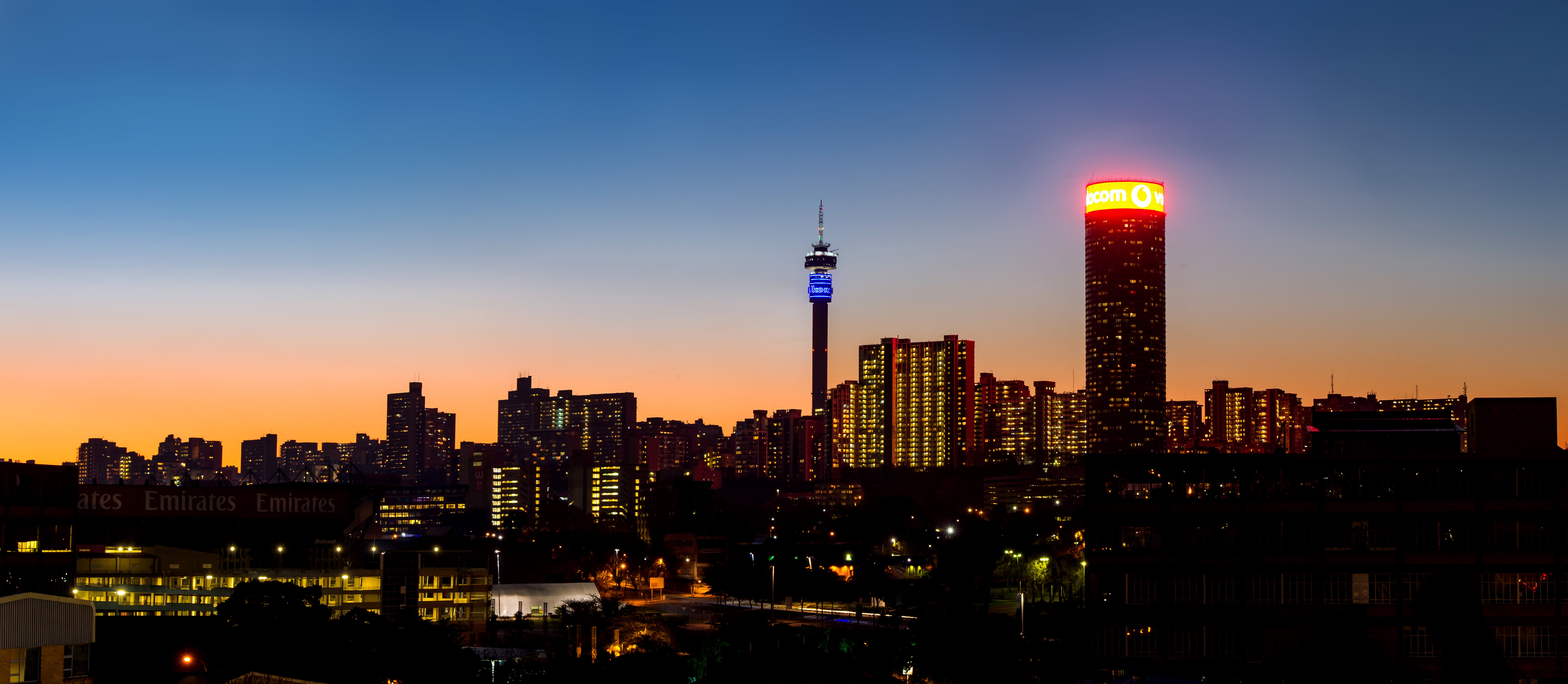 Johannesburg skyline at night