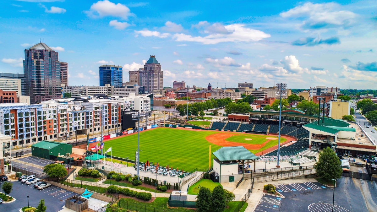 Aerial View of Downtown Greensboro North Carolina