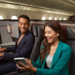 Qatar Airways Business Class Cabin couple